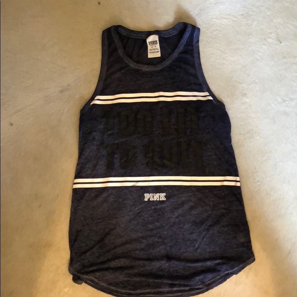 Victoria secret pink “too lit to quit” tank
